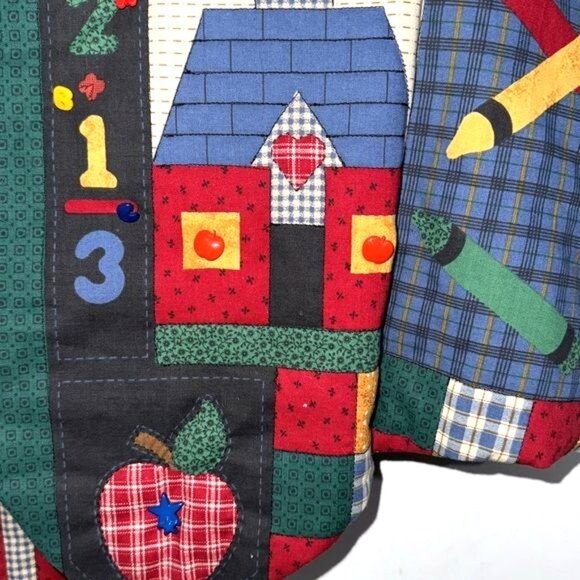 Vintage Apple & Alphabet Themed Patchwork Vest - Picture 7 of 10